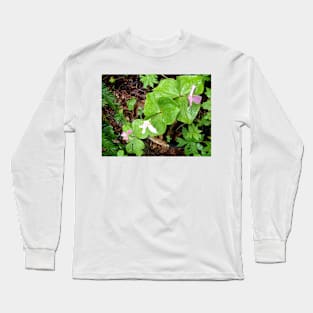 three trilliums in the rain Long Sleeve T-Shirt